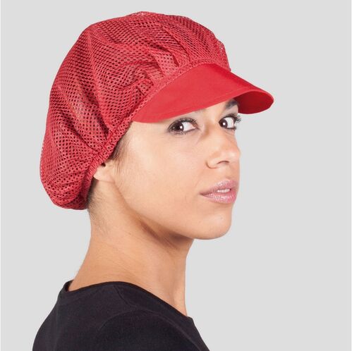 Cofia con rejilla y visera de colores (Paq. 10 uds) (105) Rojo Talla nica