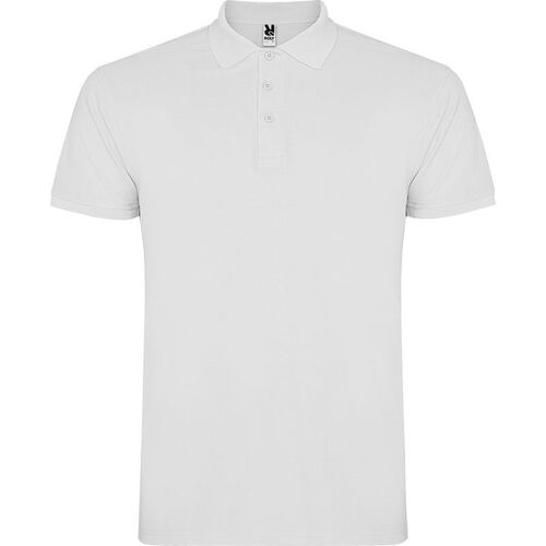 Polo de hombre de manga corta Mod. STAR (01) Blanco Talla XXL