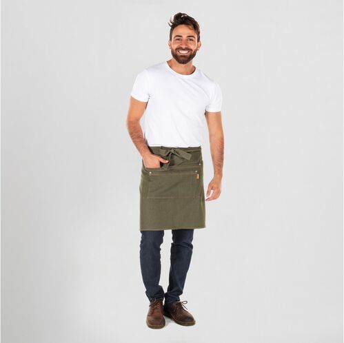 Delantal sin peto Mod. JORDANIA (824) Vaquero Verde Musgo Talla Única
