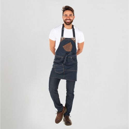 Delantal vaquero con peto Mod. TENERE (826) Vaquero Marino Talla Única