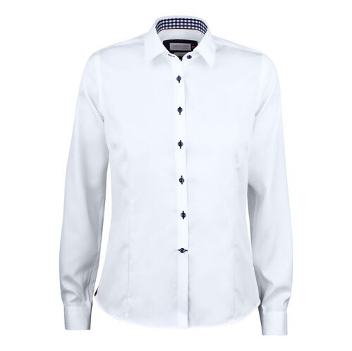 Camisa de señora Mod. RED BOW 20 WOMAN (1066) White/Navy Talla XL
