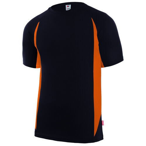 Camiseta bicolor de alta visibilidad Negro / Naranja Fluor (0/19) Talla S