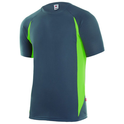 Camiseta bicolor de alta visibilidad Gris / Verde Lima Talla S