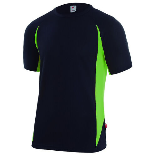 Camiseta bicolor de alta visibilidad Negro (0) / Verde Lima (25) Talla S