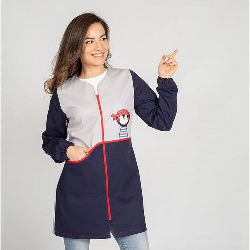 Bata de educadora Mod. PINGUINO (104) Marino Talla L