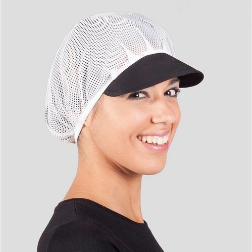 Cofia de rejilla con visera de color (001) Negro Talla Única