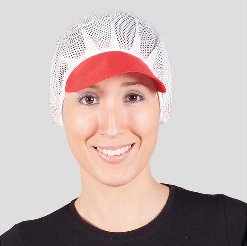 Cofia de rejilla con visera de color (105) Rojo Talla Única