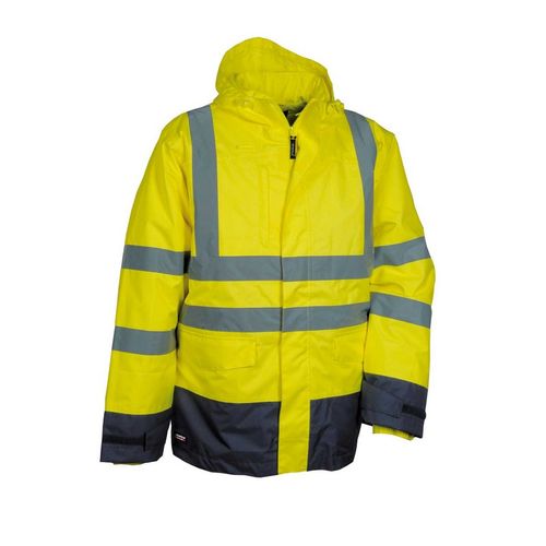 Parka de alta visibilidad Mod. TELSEN + SERIFRAFIA EN PECHO Y ESPALDA Azul Marino / Amarillo Fluor (60) Talla XL