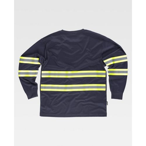 Camiseta de manga larga Mod. C3937 GABINETE + BORDADO EN PECHO + SERIGRAFIA EN ESPALDA Amarillo Fluor Talla S