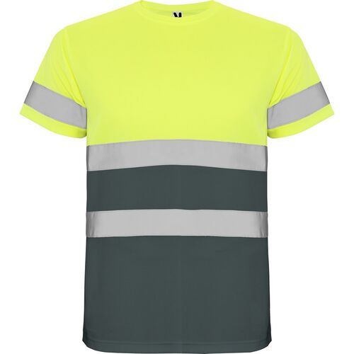 Camiseta de alta visibilidad Mod. DELTA Amarillo Fluor / Plomo Talla S