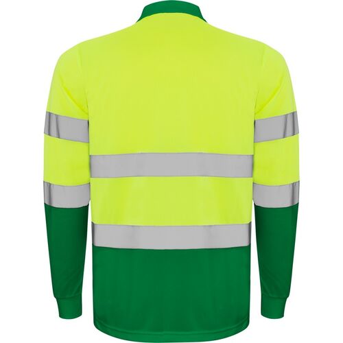 Polo de alta visibilidad Mod. POLARIS LS Amarillo Fluor / Verde Talla S