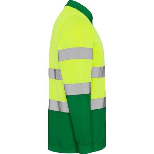 Polo de alta visibilidad Mod. POLARIS LS Amarillo Fluor / Verde Talla S