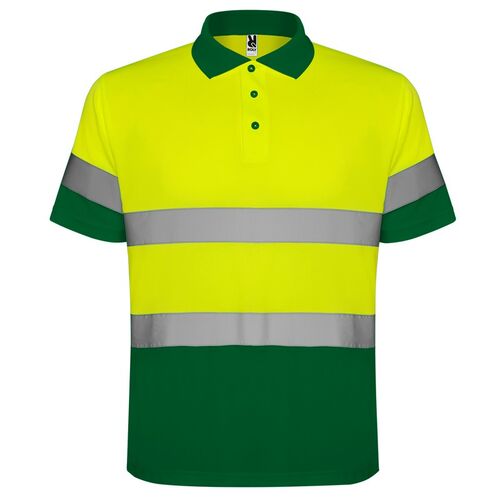 Polo de alta visibilidad Mod. POLARIS Amarillo Fluor / Verde Talla S