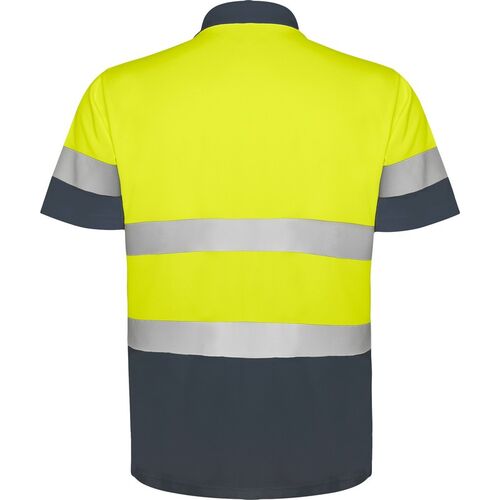 Polo de alta visibilidad Mod. POLARIS Amarillo Fluor / Plomo Talla S