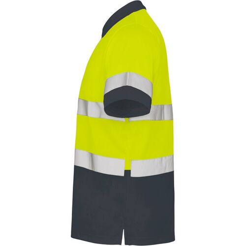 Polo de alta visibilidad Mod. POLARIS Amarillo Fluor / Plomo Talla S