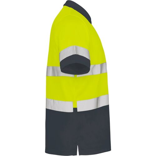 Polo de alta visibilidad Mod. POLARIS Amarillo Fluor / Plomo Talla S