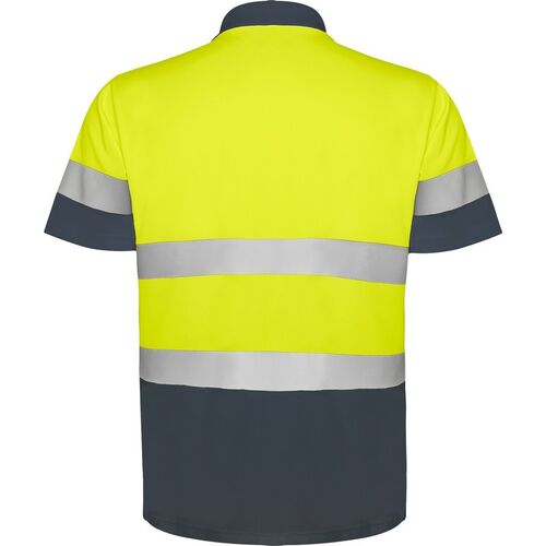 Polo de alta visibilidad Mod. POLARIS Amarillo Fluor / Plomo Talla 4XL