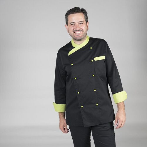 Chaqueta de cocina mod. PARIS Negro / Pistacho (001/127) Talla XXS