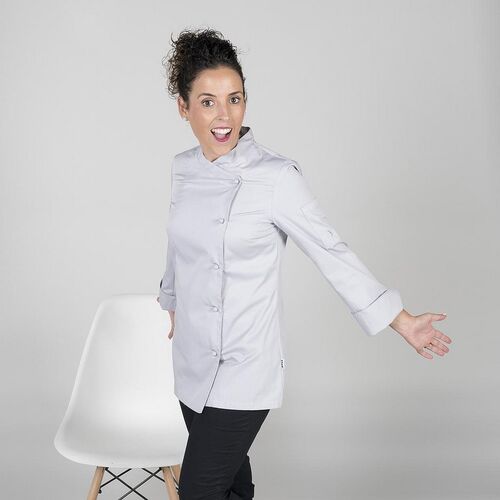 Chaqueta de cocina de seora mod. CATANIA Gris Perla (117) Talla XS