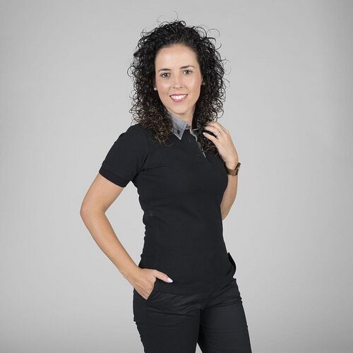 Polo de señora con cuello camisero (775) Estampado Gales Talla L