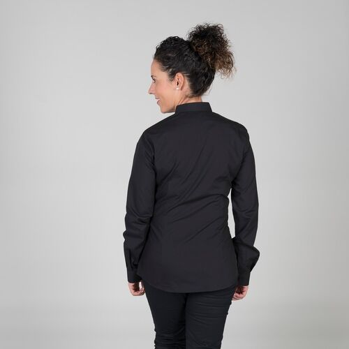 Camisa de chica manga larga y cuello mao(001) Negro Talla XS