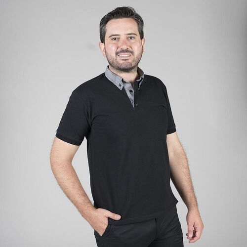 Polo de caballero con cuello camisero (775) Estampado Gales Talla L