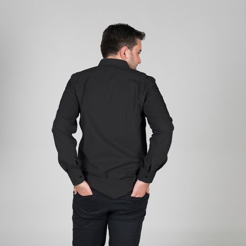 Camisa de caballero manga larga (001) Negro Talla 38
