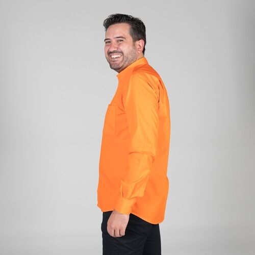 Camisa de caballero manga larga (752) Popelin Naranja Talla 40