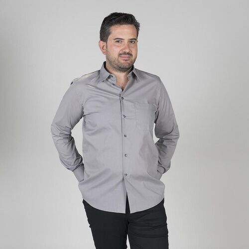 Camisa de caballero manga larga (754) Popelin Gris Perla Talla 40