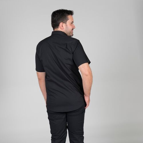 Camisa de caballero manga corta (001) Negro Talla 38