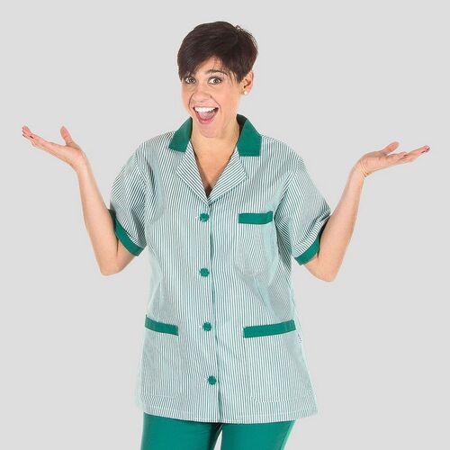 Casaca de manga corta con botones  (404) Vichy Verde R.A. Talla XL