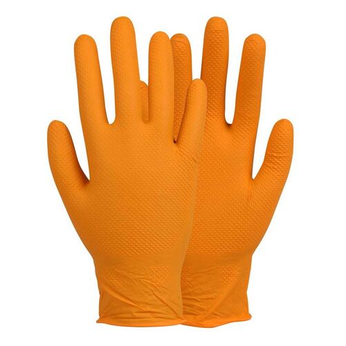 Guante de nitrilo desechable color naranja (Caja 100 uds) - Talla 7