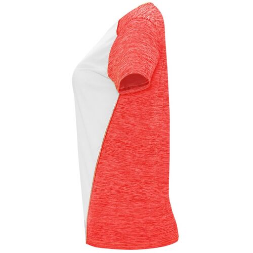 Camiseta técnica Mod. ZOLDER WOMAN (01244) Blanco / Coral fluor vigoré Talla M