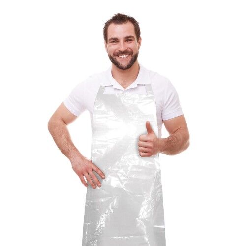 Delantal de Polietileno en rollo (Paq. 100 uds) Blanco Talla nica