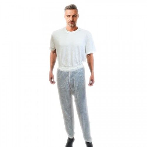 Pantaln en TNT de Polipropileno (Caja 100 uds) Blanco