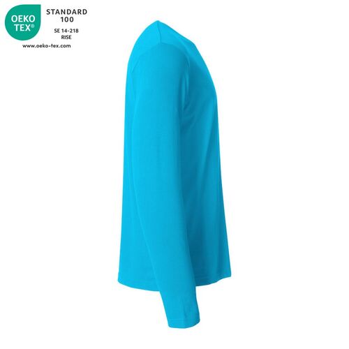 Camiseta de manga larga Mod. BASIC-T L/S Azul turquesa (54) Talla L