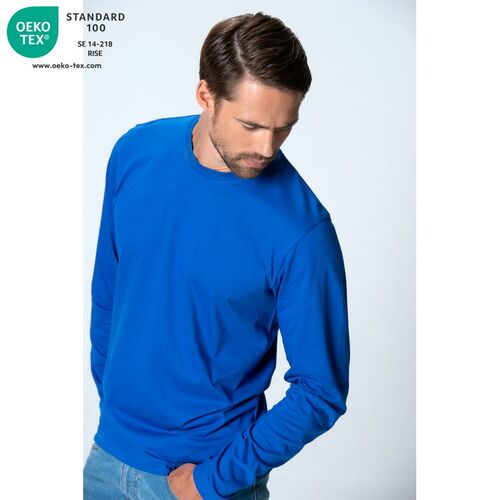 Camiseta de manga larga Mod. BASIC-T L/S Azul real (55) Talla S