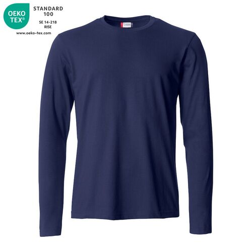 Camiseta de manga larga Mod. BASIC-T L/S Azul oscuro (580) Talla XL