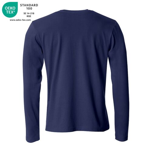 Camiseta de manga larga Mod. BASIC-T L/S Azul oscuro (580) Talla XL