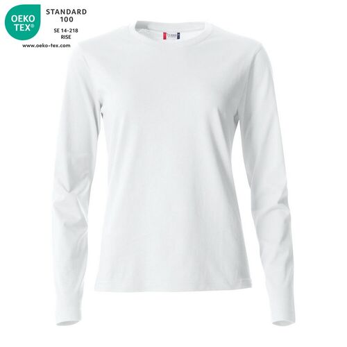 Camiseta de mujer de manga larga Mod. BASIC-T L/S LADIES Blanco (00) Talla XS