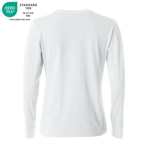 Camiseta de mujer de manga larga Mod. BASIC-T L/S LADIES Blanco (00) Talla XS