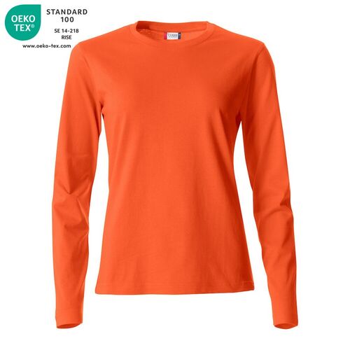 Camiseta de mujer de manga larga Mod. BASIC-T L/S LADIES Naranja rojizo (18) Talla XL