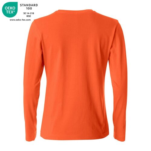 Camiseta de mujer de manga larga Mod. BASIC-T L/S LADIES Naranja rojizo (18) Talla XL