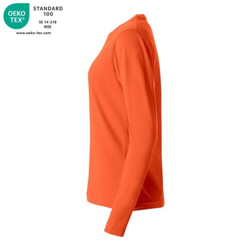 Camiseta de mujer de manga larga Mod. BASIC-T L/S LADIES Naranja rojizo (18) Talla XL
