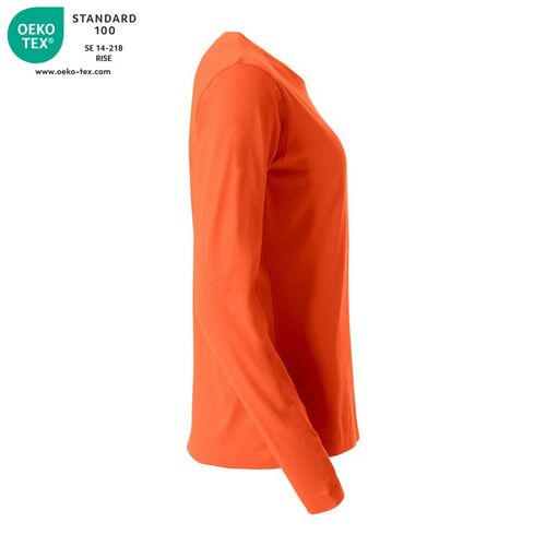 Camiseta de mujer de manga larga Mod. BASIC-T L/S LADIES Naranja rojizo (18) Talla XL