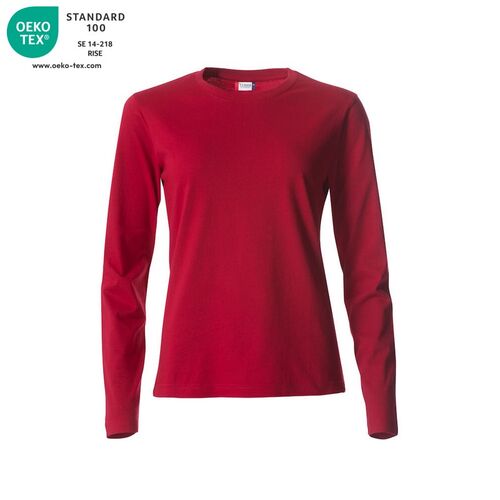 Camiseta de mujer de manga larga Mod. BASIC-T L/S LADIES Rojo (35) Talla S