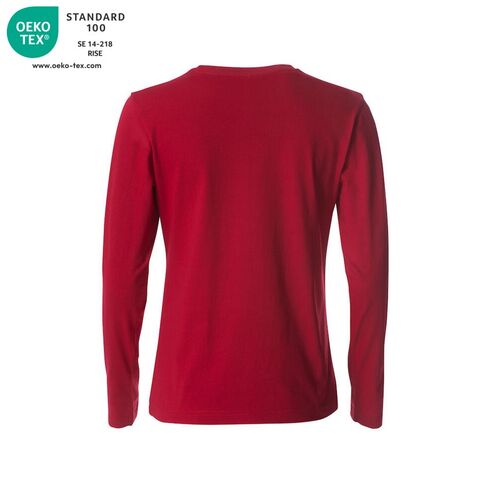 Camiseta de mujer de manga larga Mod. BASIC-T L/S LADIES Rojo (35) Talla S