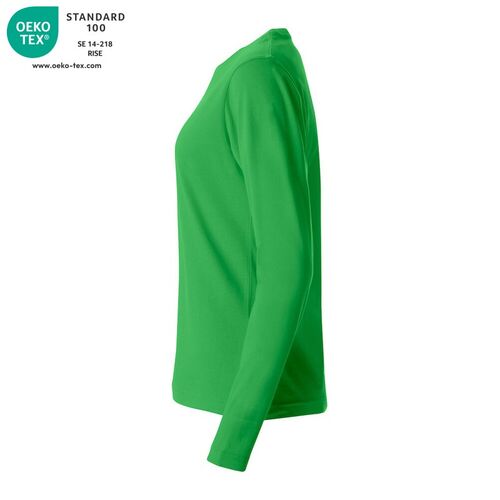 Camiseta de mujer de manga larga Mod. BASIC-T L/S LADIES Verde manzana (605) Talla XS