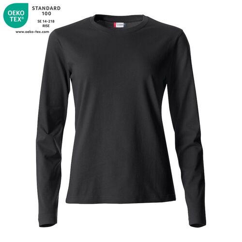 Camiseta de mujer de manga larga Mod. BASIC-T L/S LADIES Negro (99) Talla S