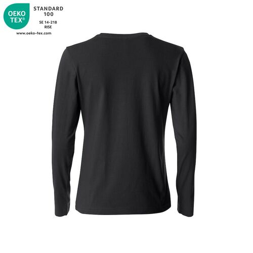 Camiseta de mujer de manga larga Mod. BASIC-T L/S LADIES Negro (99) Talla S